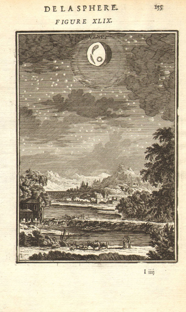 VENUS. 'Venus'. View of the planet in the night sky. MALLET 1683 old print